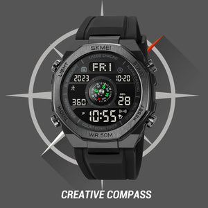 SKMEI - 2209 - Digital Step Count Pedometer Watch - Black/Black image 2