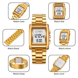 SKMEI - 2092 - Qibla Azan Time Reminder Prayer Watch - gold image 4