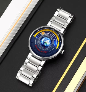 SKMEI 2361 - Earth Orbit Quartz Watch - Silver image 2