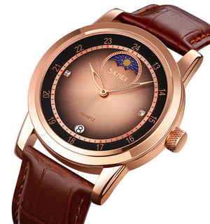 Skmei – 9300 – Elegant Moon Phase Edition Watch – Rose Gold / Rose Gold image 0