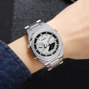 Skmei - 1816 - Dual Display luminous waterproofs 50+ timezone - Silver/Black image 3