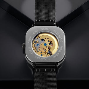 SKMEI - 9184 - Premium Automatic Skeleton Watch - black image 1