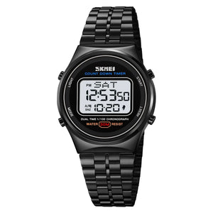 SKMEI 1882 Classic Round Digital Watch - Black/white image 5
