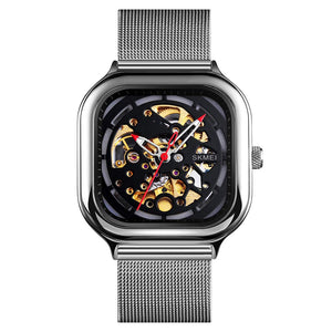 SKMEI - 9184 - Premium Automatic Skeleton Watch - silver/black image 0