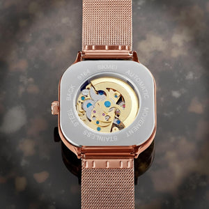 SKMEI - 9184 - Premium Automatic Skeleton Watch - rose gold image 2