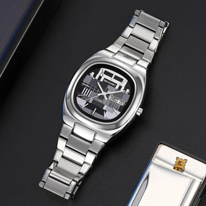 Skmei – 9375 – Business Gentleman Vintage Watch – Silver/Gray image 3