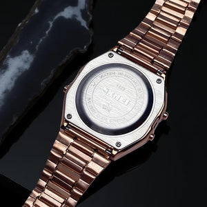 Skmei - 1123 - Digital Stainless Steel Watch - Coffee/Gold image 2