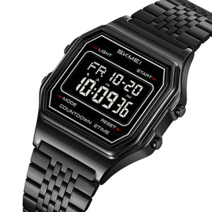 Skmei – 2465 – Digital Seven Bead Strap Watch – Black/Black/SevenBead image 0