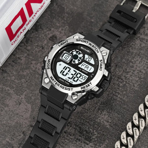 SKMEI 2318 Rugged Digital Sport Watch - black/silver image 1