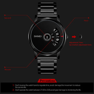 SKMEI -1260 - Waterproof Business Watch For Men - Black/Gun-Steel image 4