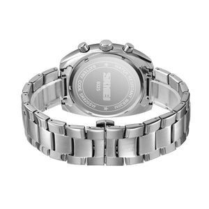 SKMEI - 9325 - Quartz Luxury Moon Phase Chrono Watch - Silver/Black image 3