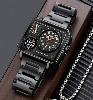 SKMEI - 2025 - LED Backlight Large Screen Multi-Time Zone Waterproof Watch - Black image 1