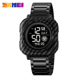 SKMEI 2131 Square Dial Digital Dual Time Watch - carbonfiber image 0