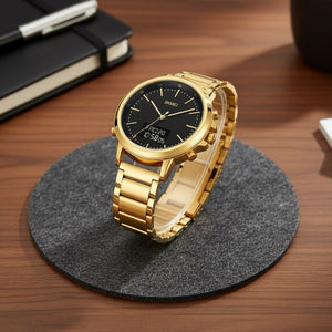 Skmei - 1652 (Chain) - Multifunctional Waterproof - Gold/Black-Steel image 4