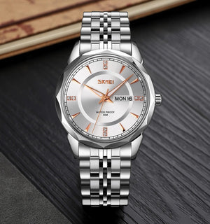 SKMEI - 9268 - Quartz Stainless Steel Luxury Analog Watch - silver/silver image 2