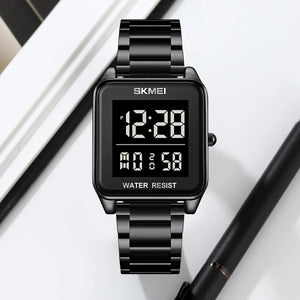 SKMEI 2154 Rectangle Digital Sports Wristwatch - Black/black image 2