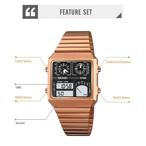 SKMEI 2198 Digital Thermometer Multifunctional Watch - rosegold image 1