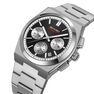 SKMEI - 9371 - Premium Quartz Chronograph Watch - silver/black image 0