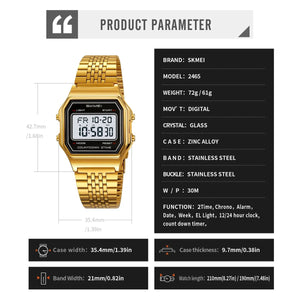 Skmei – 2465 – Digital Seven Bead Strap Watch – Gold/SevenBead image 5