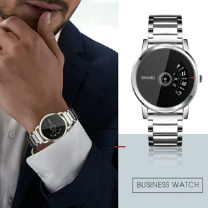 SKMEI -1260 - Waterproof Business Watch For Men - Silver/Black-Steel image 4