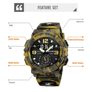 Skmei - 2341 - Power Strike Dual Display Watch - Army Green Camo image 3