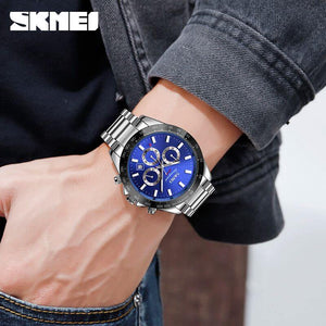 SKMEI - 9259 - High Quality Luxury Watch - Silver/Blue image 4