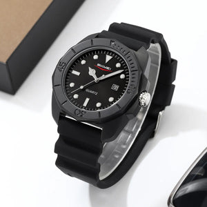 Skmei - 2393 - Quartz Analog Silicone Strap Watch - black/swirl marks image 3