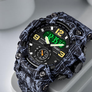 Skmei - 1637 - Warrior Dual Display Watch - Grey/Black image 1