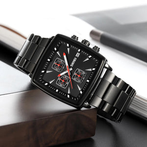 SKMEI - 9331 - Luxury Chronograph Wr30m Waterpoof Quartz - Black/Black image 3