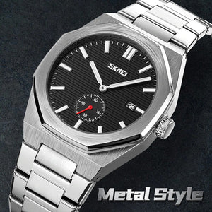 SKMEI - 9262 - High Quality Luxury Watch - Silver/Black image 5