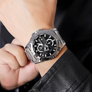 SKMEI - 2399 - Analog Multifunction Watch for Men with Stopwatch - silver image 3