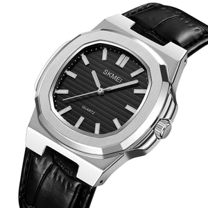 SKMEI - 2512 - Classic Luxury Leather Watch - silver/silver image 0