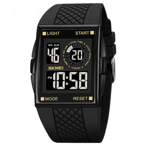 SKMEI - 1967 - Digital LED Multifunction Alarm Electronic Waterproof Watch - Black/Black image 0