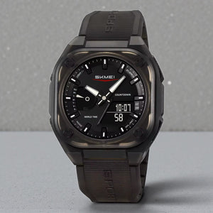 Skmei - 2328 - World Master Dual Display Watch - Black/Transparent image 1