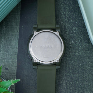 SKMEI - 1257 - Digital Dial Silica Gel Strap Watch for Men - army green image 2