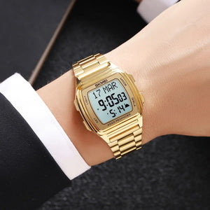 SKMEI - 2240 - Qibla Azan Time Reminder Prayer Watch - gold image 5