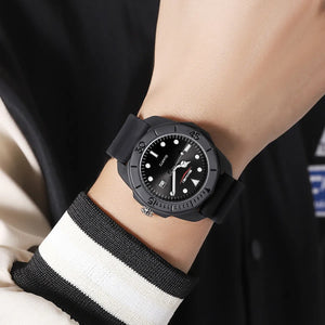 Skmei - 2393 - Quartz Analog Silicone Strap Watch - black/swirl marks image 2