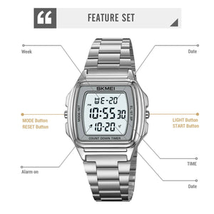 SKMEI 2239 Square Digital Countdown Timer Watch - silver image 3