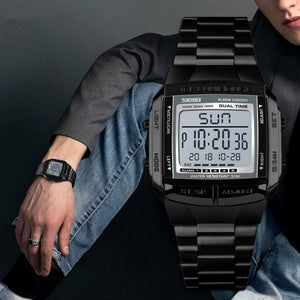 Skmei - 1381 - Digital Stainless Steel Watch - Black image 2
