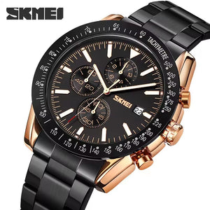 SKMEI - 9253 - Elite Chronograph Watch - Rosegold/Black-Steel image 1