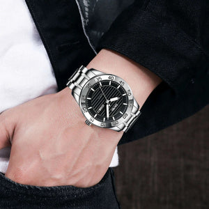 Skmei - 9293 - Premium Steel Quartz Performance Watch - silver black image 2