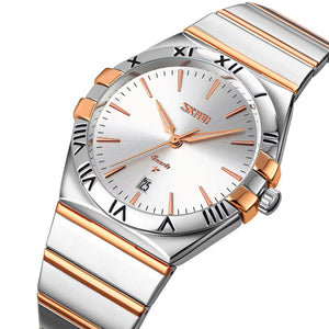 SKMEI - 9257 - Business Stainless Steel Band Men's Watch - rose gold/silver-silver (man) image 0