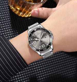 Skmei – 9278 – Luxury Stainless Steel Quartz Watch – Gray image 2