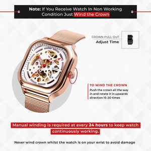 SKMEI - 9184 - Premium Automatic Skeleton Watch - rose gold image 1