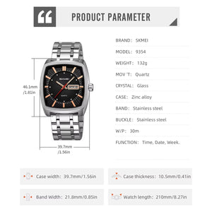 SKMEI - 9354 - Business Analog Quartz Watch - Black image 4