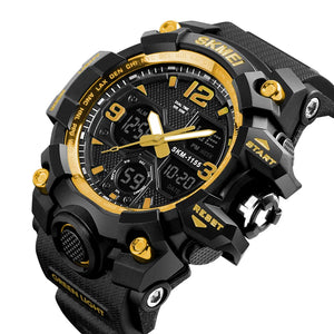 Skmei - 1155 - Sports Analog Digital Watch - Gold image 1
