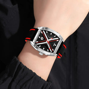 Skmei - 9364 - Sporty Barrel Shape Quartz Watch - Red image 3