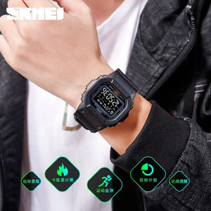 SKMEI - 1629 - Bluetooth Step Count High Quality Sports Watch Pedometer - Black image 2