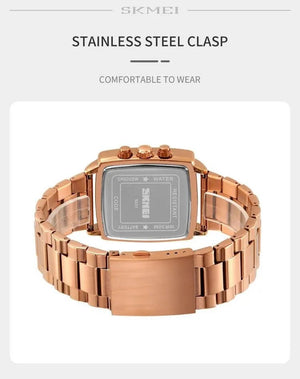 SKMEI - 9331 - Luxury Chronograph Wr30m Waterpoof Quartz - Rosegold/Black image 5