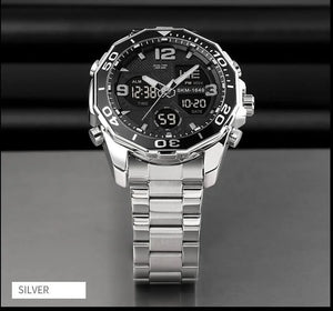 Skmei - 1649 - Rotatable Ring Quartz MultiFunctional Watch - Silver image 2